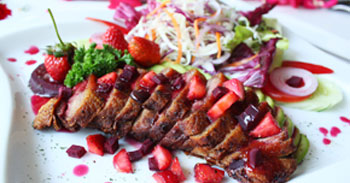 Pan-fried duck breast